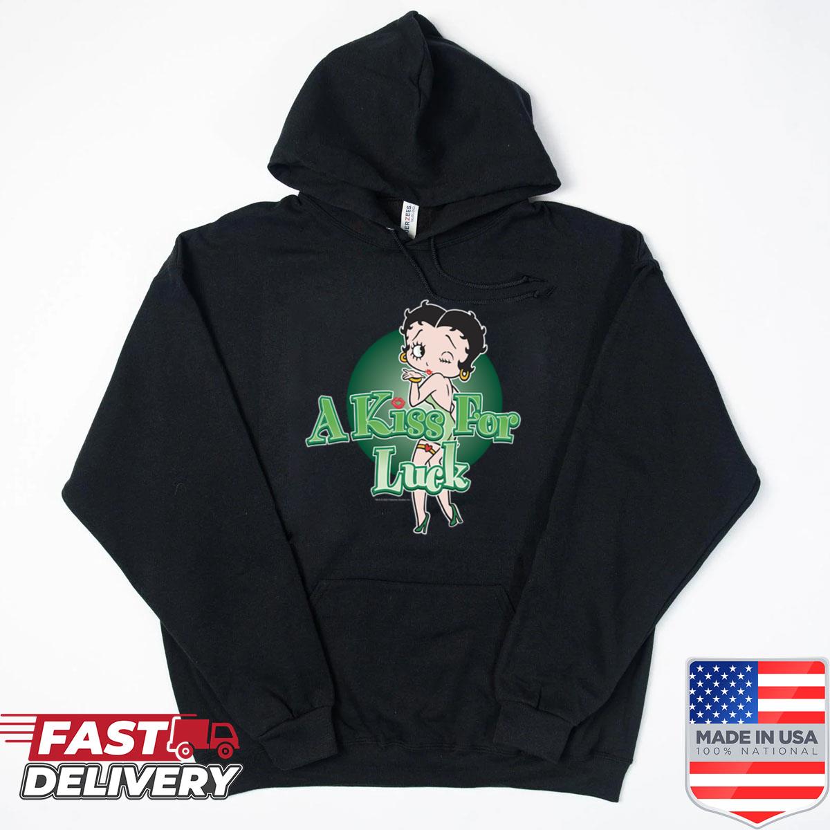 Alternative view of Betty Boop St Patricks Day A Kiss For Luck Betty Shirt