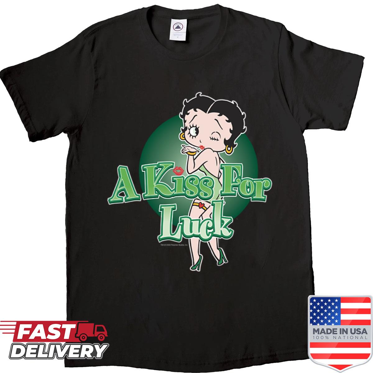 Betty Boop St Patricks Day A Kiss For Luck Betty Shirt