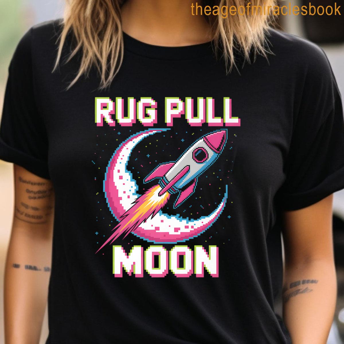 Rug Pull Moon Pixel Rocket Crypto Blockchain Defi Meme Premium T-shirt