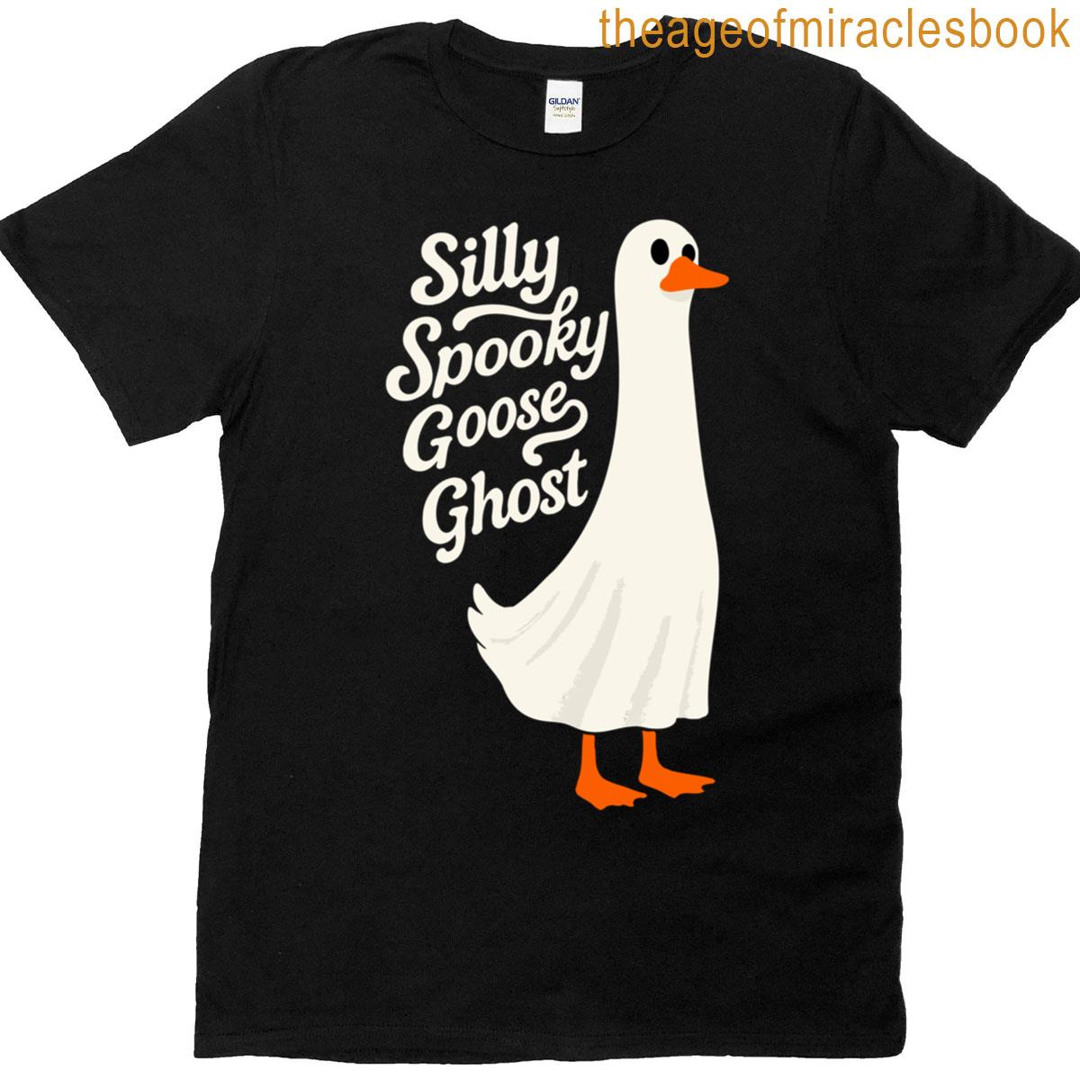Silly Spooky Goose Ghost Halloween Costume Trick Treat Fall T-shirt