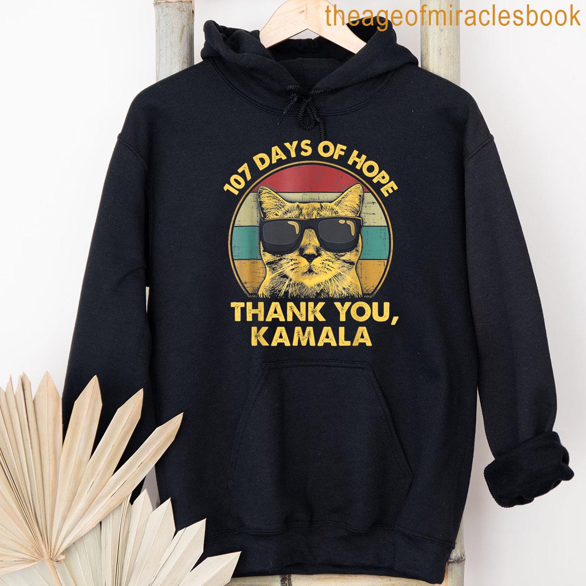 Alternative view of 107 Days Of Hope Thank You Kamala Cat Vintage T-shirt