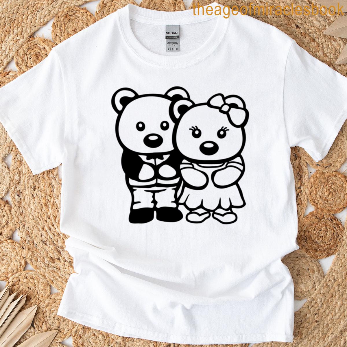 2 Bears Wedding Bride Groom Couple Husband Marriage Wife T-shirt