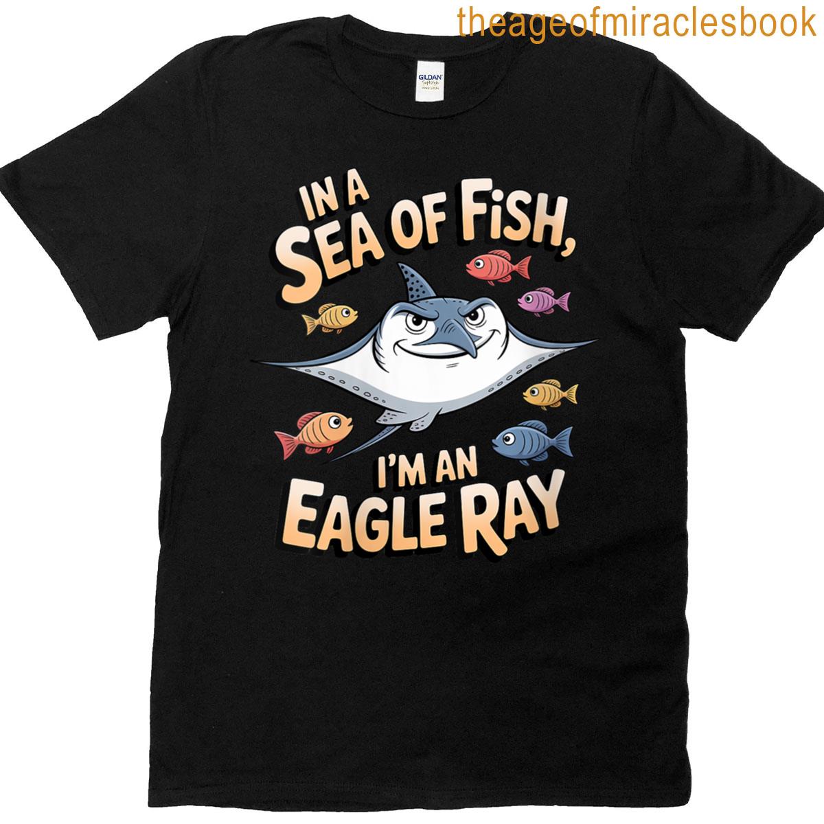 Womens Sea Of Fish Eagle Ray Marine Wildlife Statement T-shirt