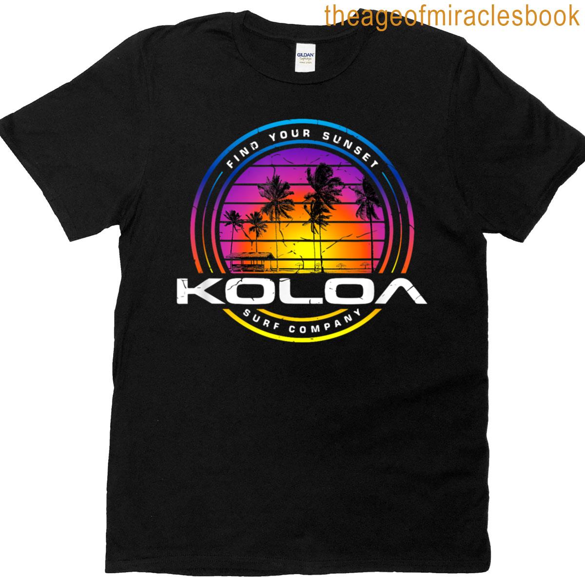 Find Your Sunset Palm Trees White Logo T-shirt
