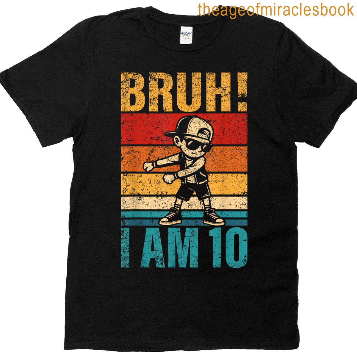 10 Year Old Birthday Flossing Boy Bruh Its My 10th Birthday T-shirt