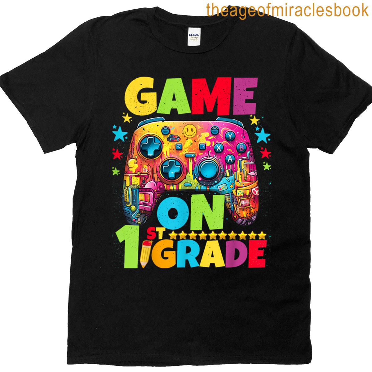 1st Grade Level Unlocked Video Gamer Pixel Back To School T-shirt