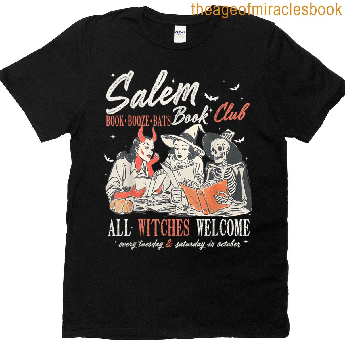 Vintage Salem Book Club Witchy Witch Spooky Season Halloween T-shirt