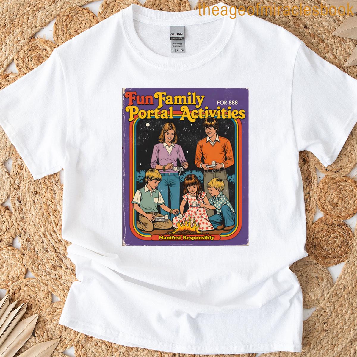 888 Fun Family Portal Activities Retro Campfire Sci-fi T-shirt