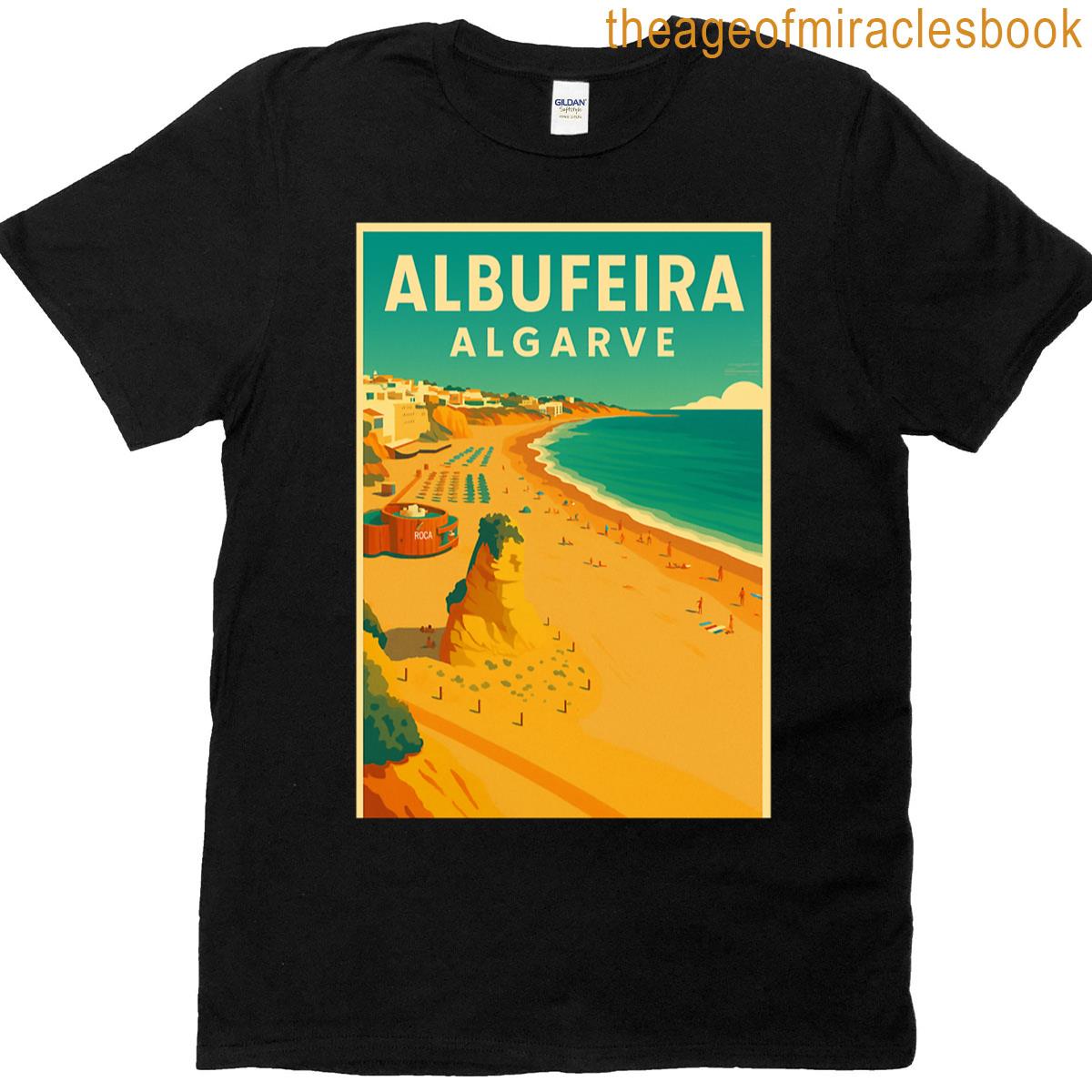 Albufeira Algarve Vintage Style Retro Travel Poster T-shirt