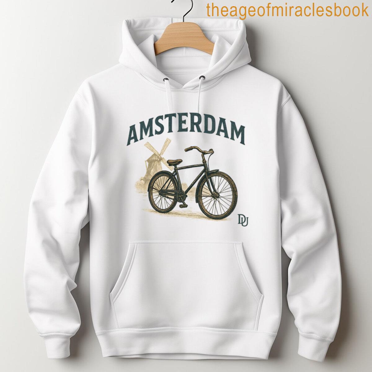 Alternative view of Amsterdam Bike Windmill Vintage Poster T-shirt