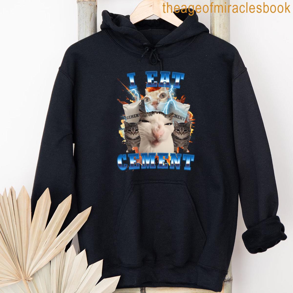 Alternative view of 18 I Eat Cement Funny Cat Meme Oversized T-shirt