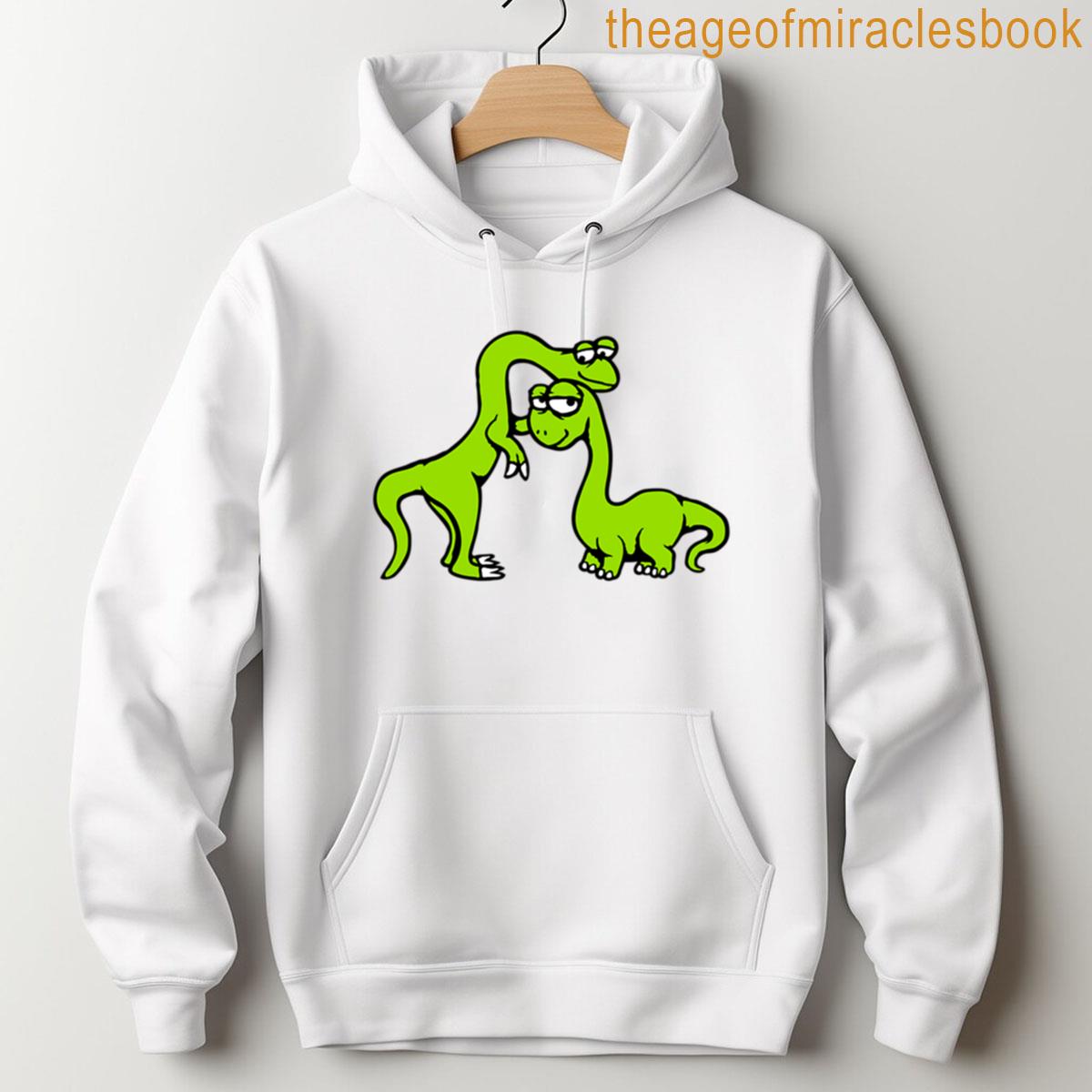 Alternative view of 2 Happy Dino Couple Smile Team Cuddling Caressing Friends T-shirt