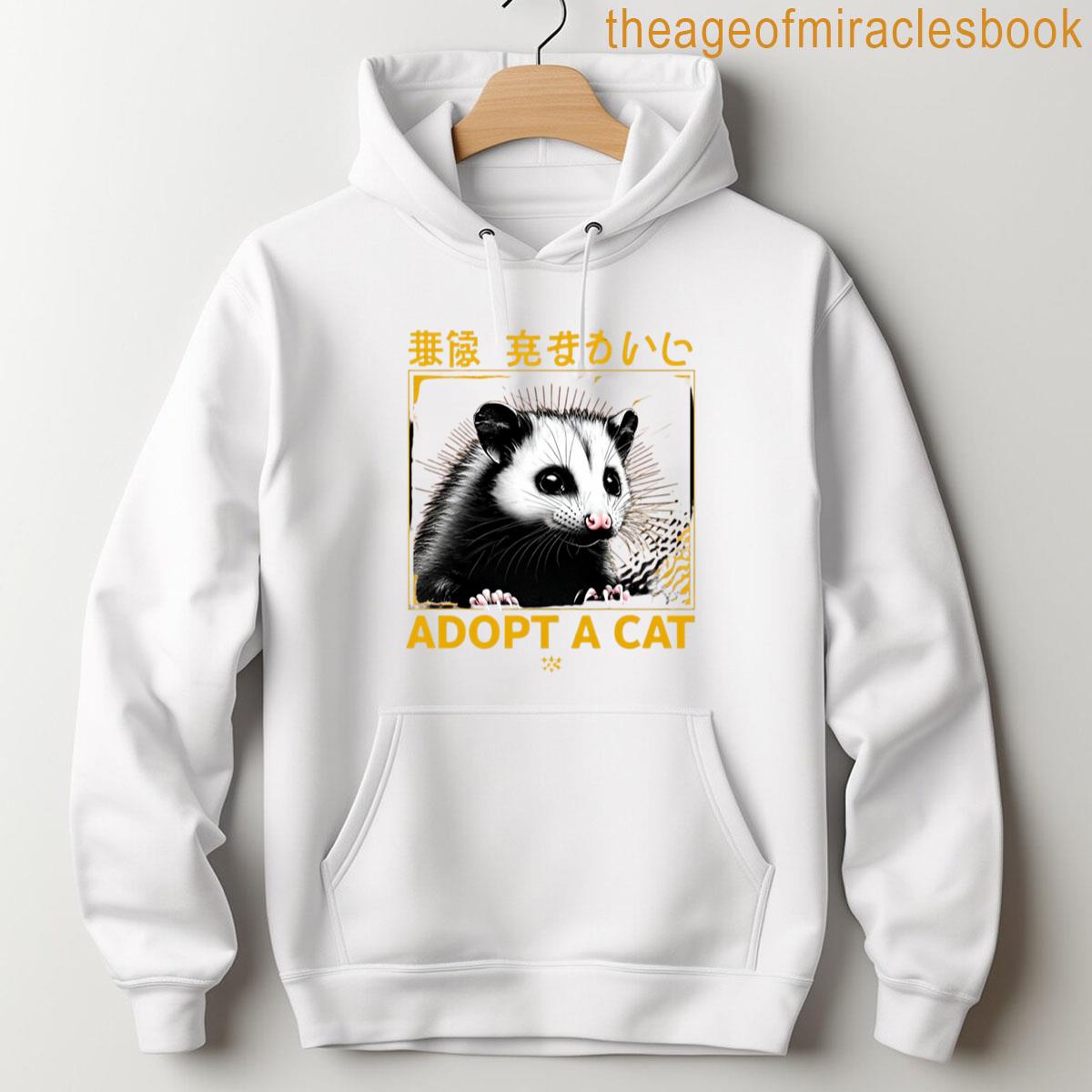 Alternative view of Adopt A Cat - Funny Opossum In A Cat Adoption Poster T-shirt