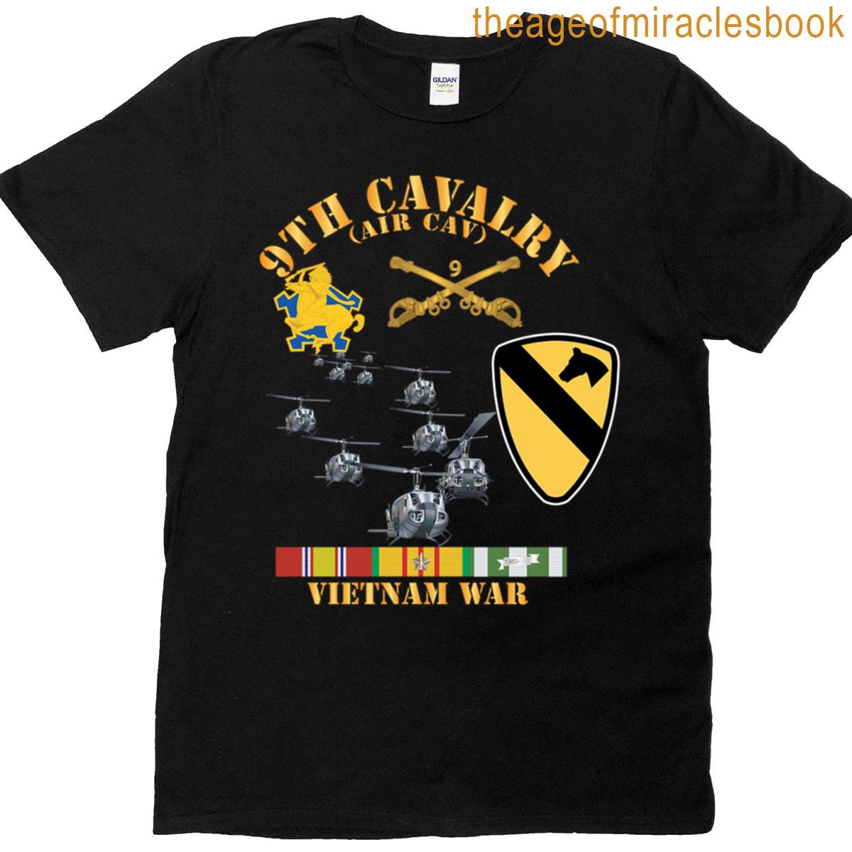 Army – 9th Cavalry Air Cav – 1st Cav Division Wo Airmobile W Vn Svc X 300 T-shirt