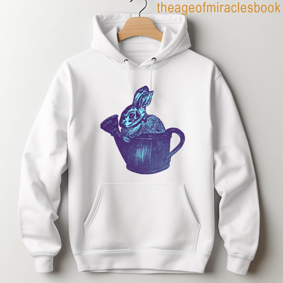Alternative view of Watering Can Bunny - Cyan And Navy T-shirt
