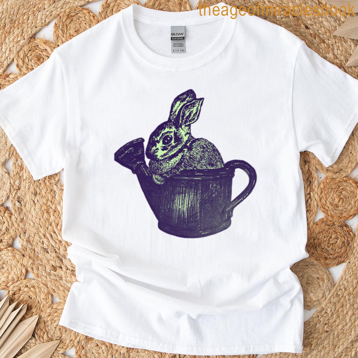 Watering Can Bunny – Mint And Navy T-shirt