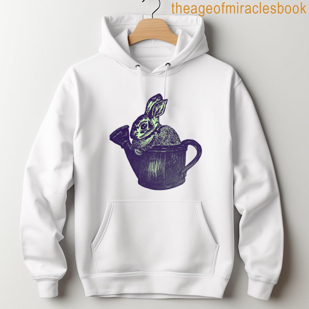 Alternative view of Watering Can Bunny - Mint And Navy T-shirt
