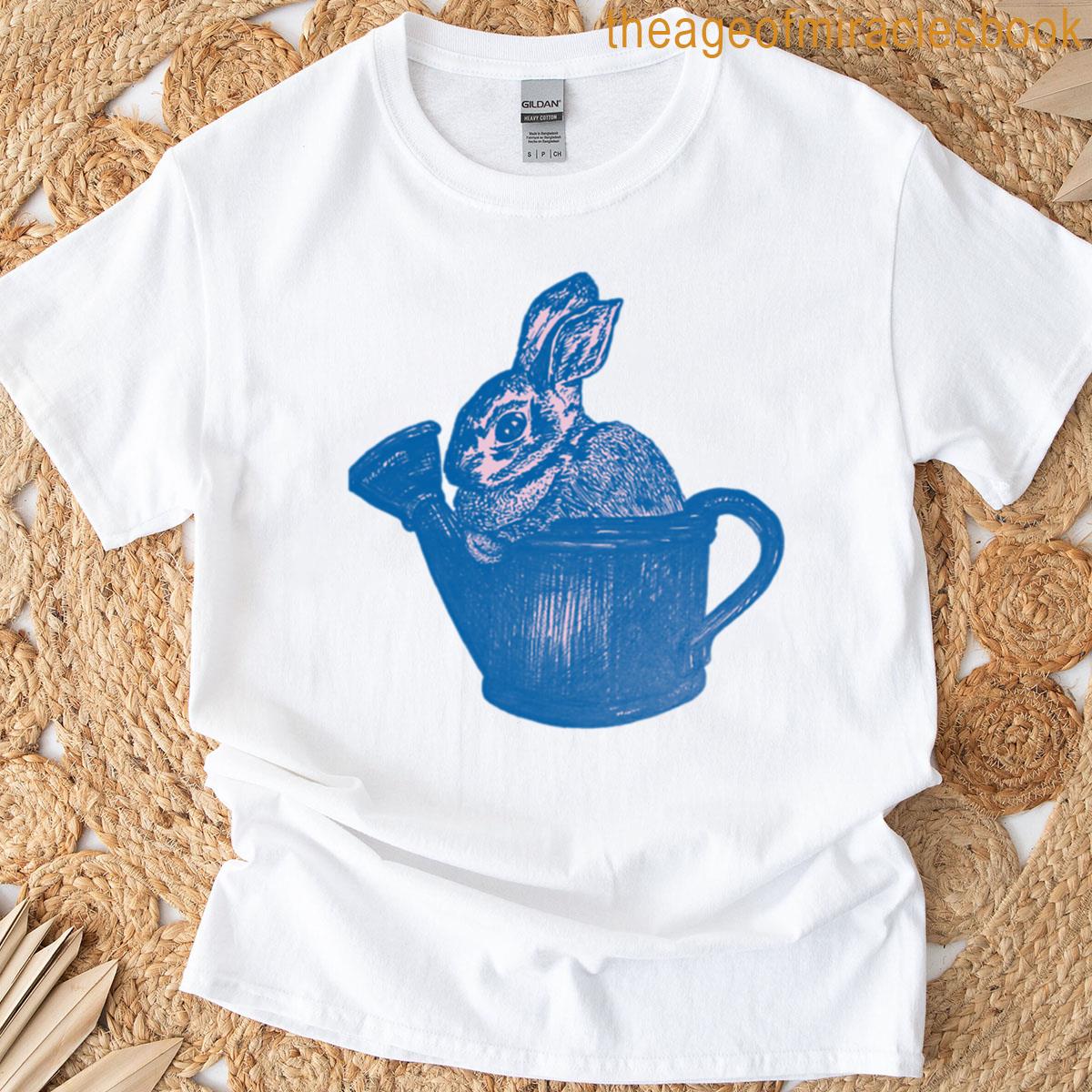 Watering Can Bunny – Navy And Pink T-shirt
