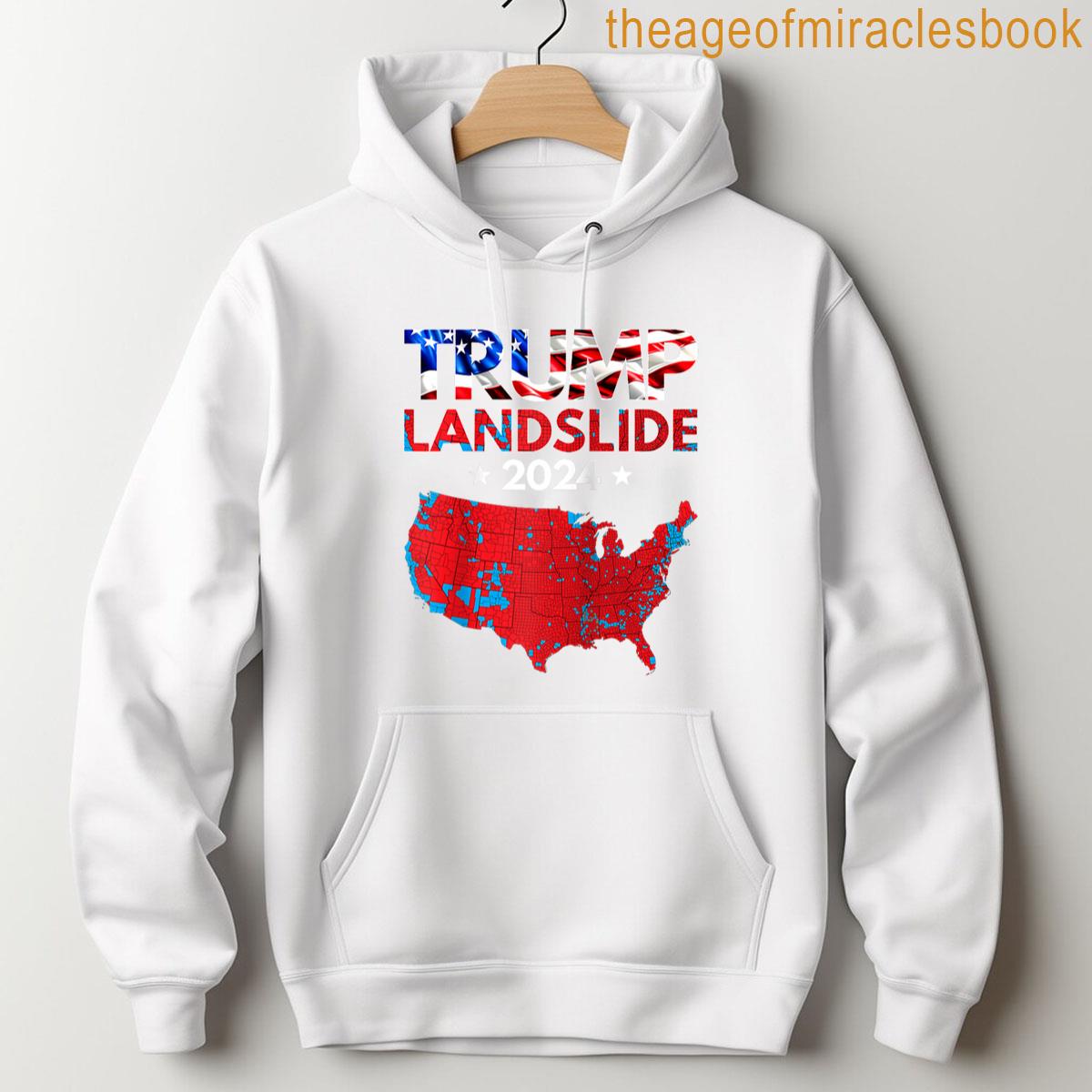 Alternative view of 2024 Electoral Map Trump Landslide Red Election Map Men Raglan Baseball Tee T-shirt