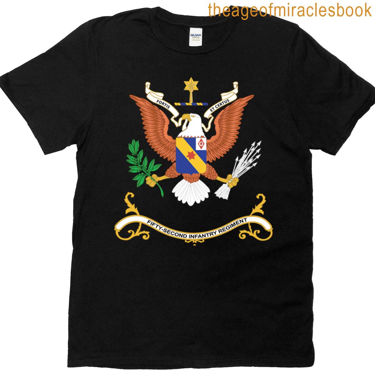 Army – Regimental Colors – 52nd Infantry Regiment – Fortis Et Certus X 300 T-shirt