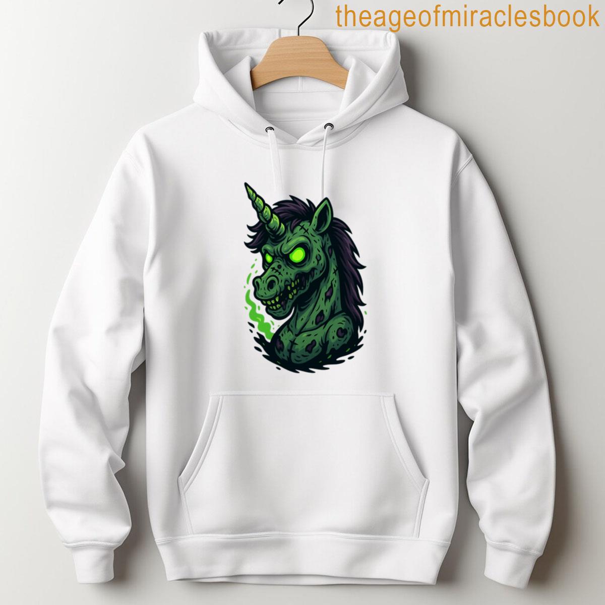 Alternative view of Zombie Unicorn Head Creepy Horror Fantasy T-shirt