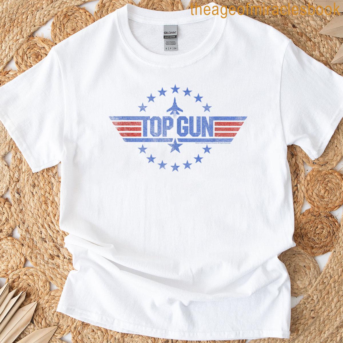 Top Gun Round Stars Circle Logo T-shirt