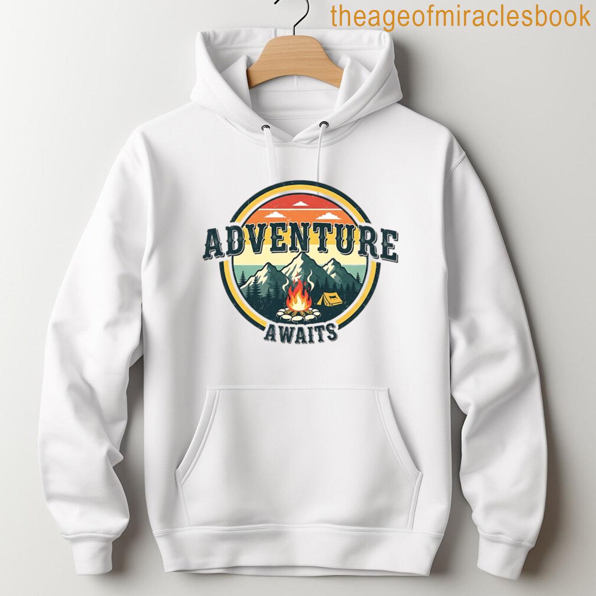 Alternative view of Adventure Awaits Camping Hiking And Mountain Retreat T-shirt