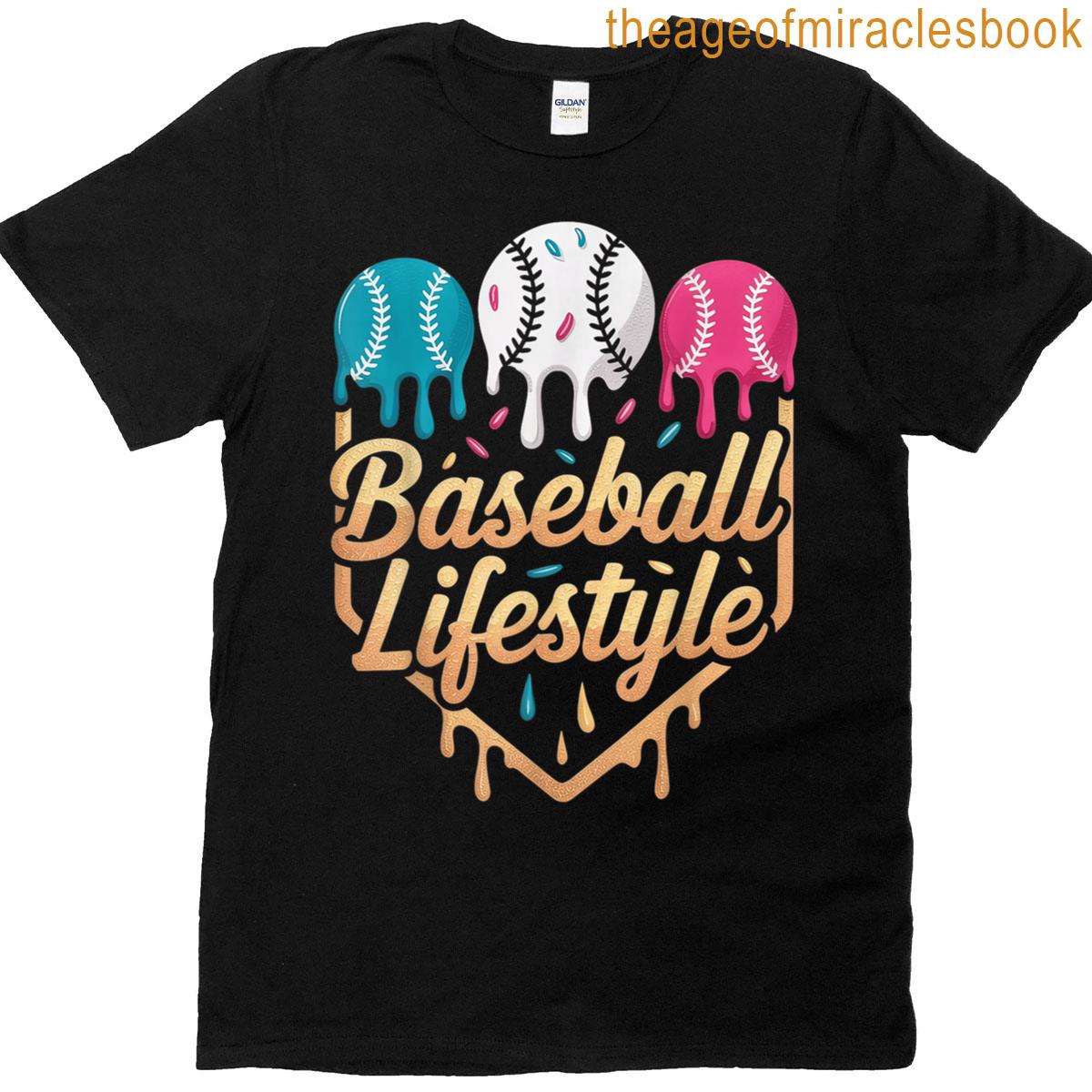 Baseball Lifestyle 101 Baseball Drip Icecream T-shirt