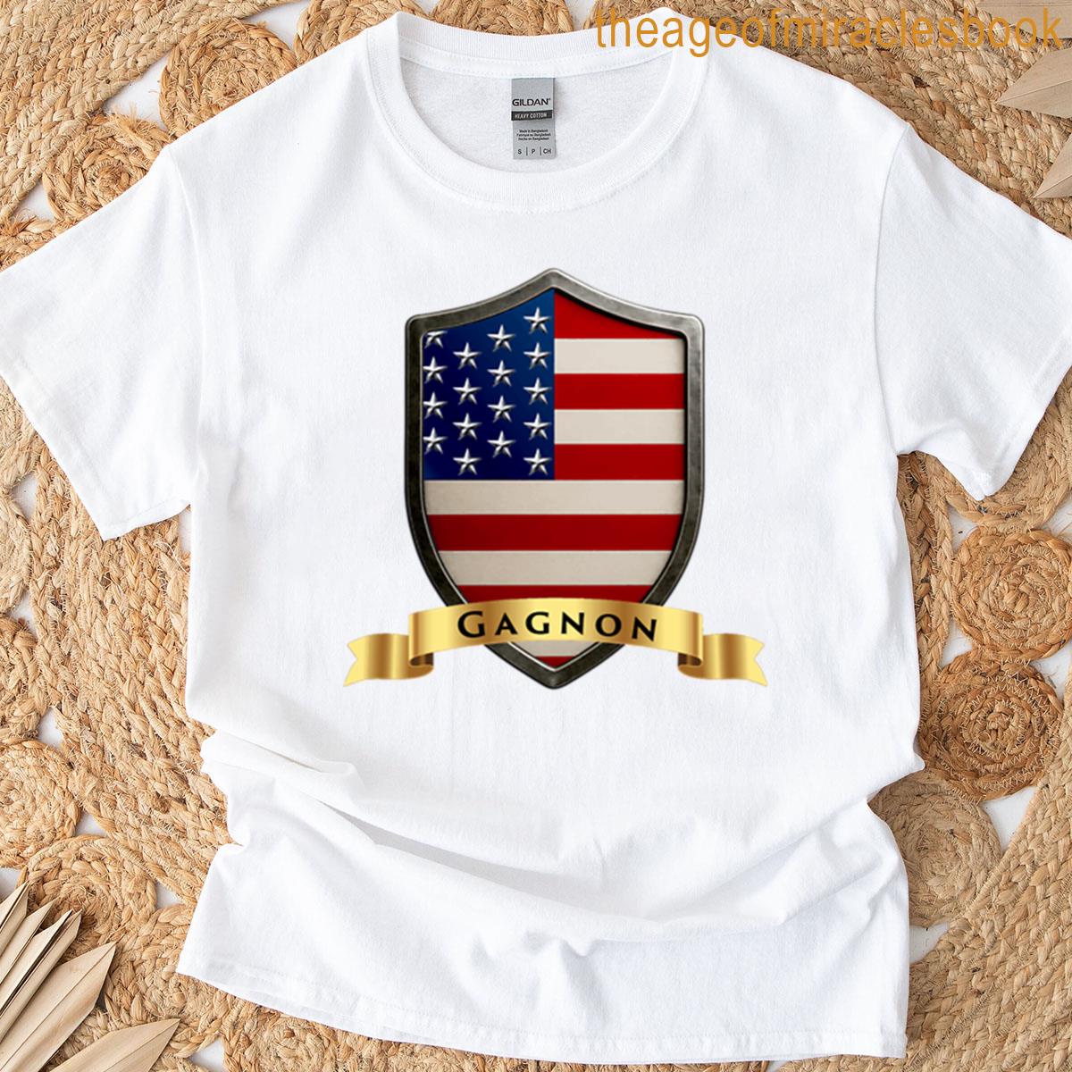 Gagnon Family Usa Shield Stars Stripes Heritage Crest T-shirt