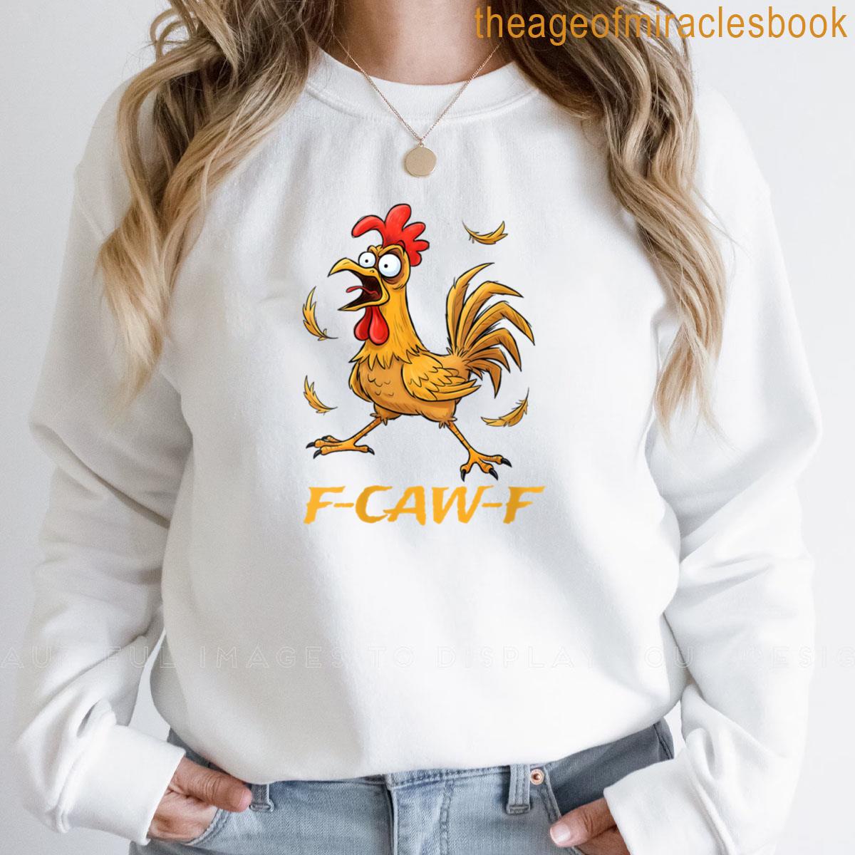 thumbnail image 2 of Black F-Caw-F T Shirts, Crew Neck Casual F-Caw-F Rooster Shirt 2 of 12