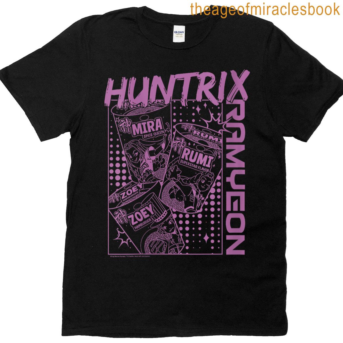 Womens Kpop Demon Hunters Halloween Huntrix Ramyeon Poster T-shirt