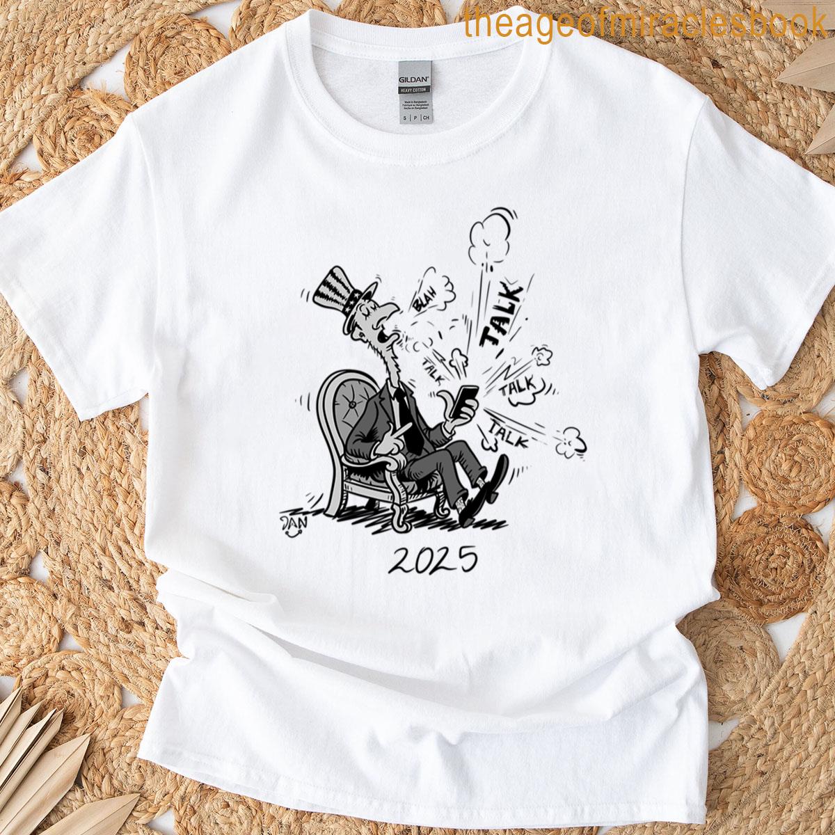2025 Political Cartoon Words Without Action T-shirt