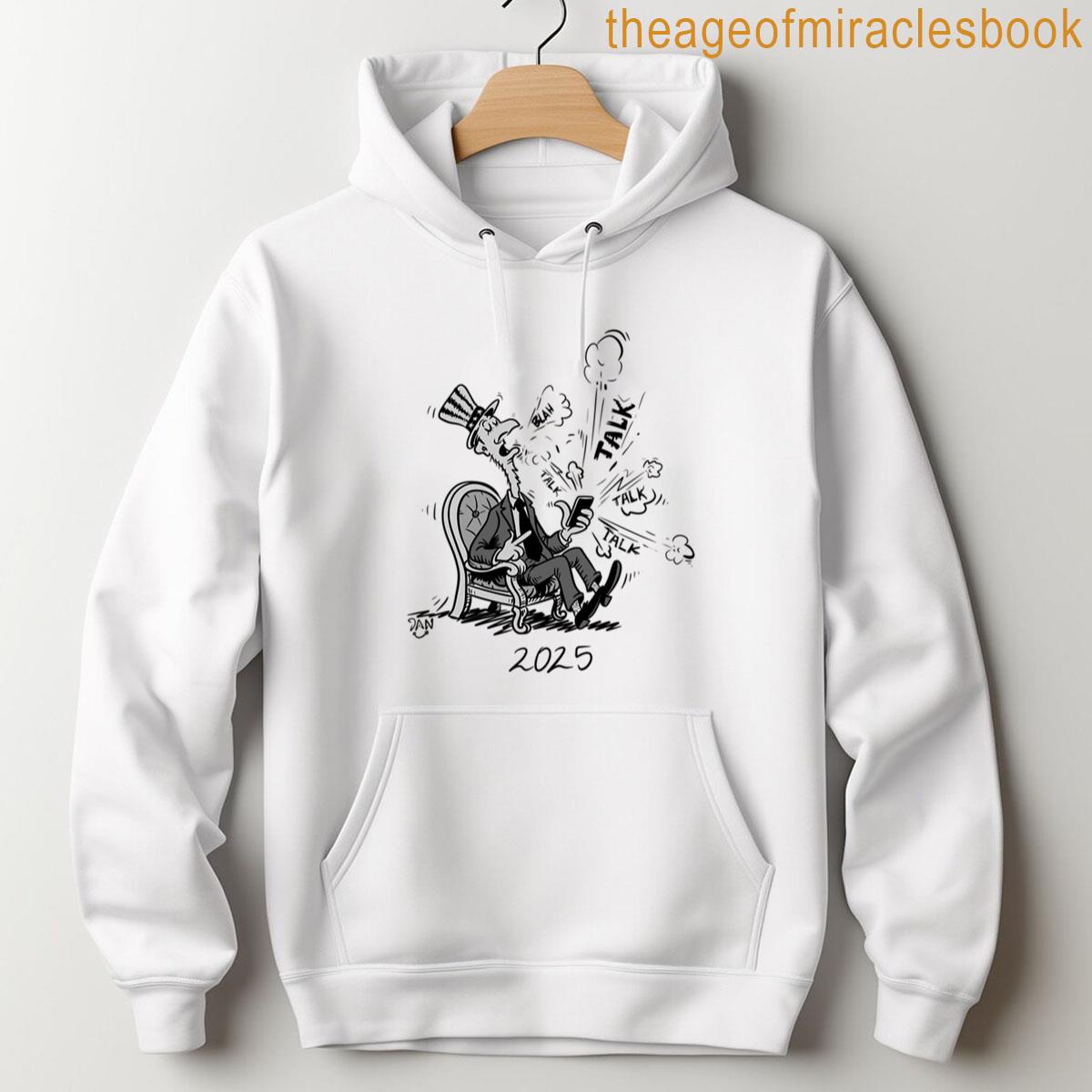 Alternative view of 2025 Political Cartoon Words Without Action T-shirt
