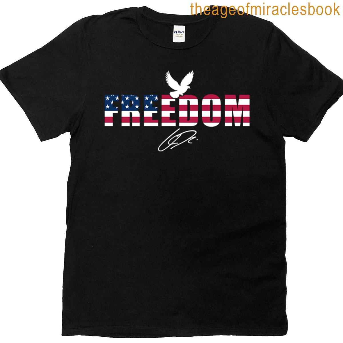 Charlie Kirk Freedom Usa Flag Eagle Patriotic Design T-shirt