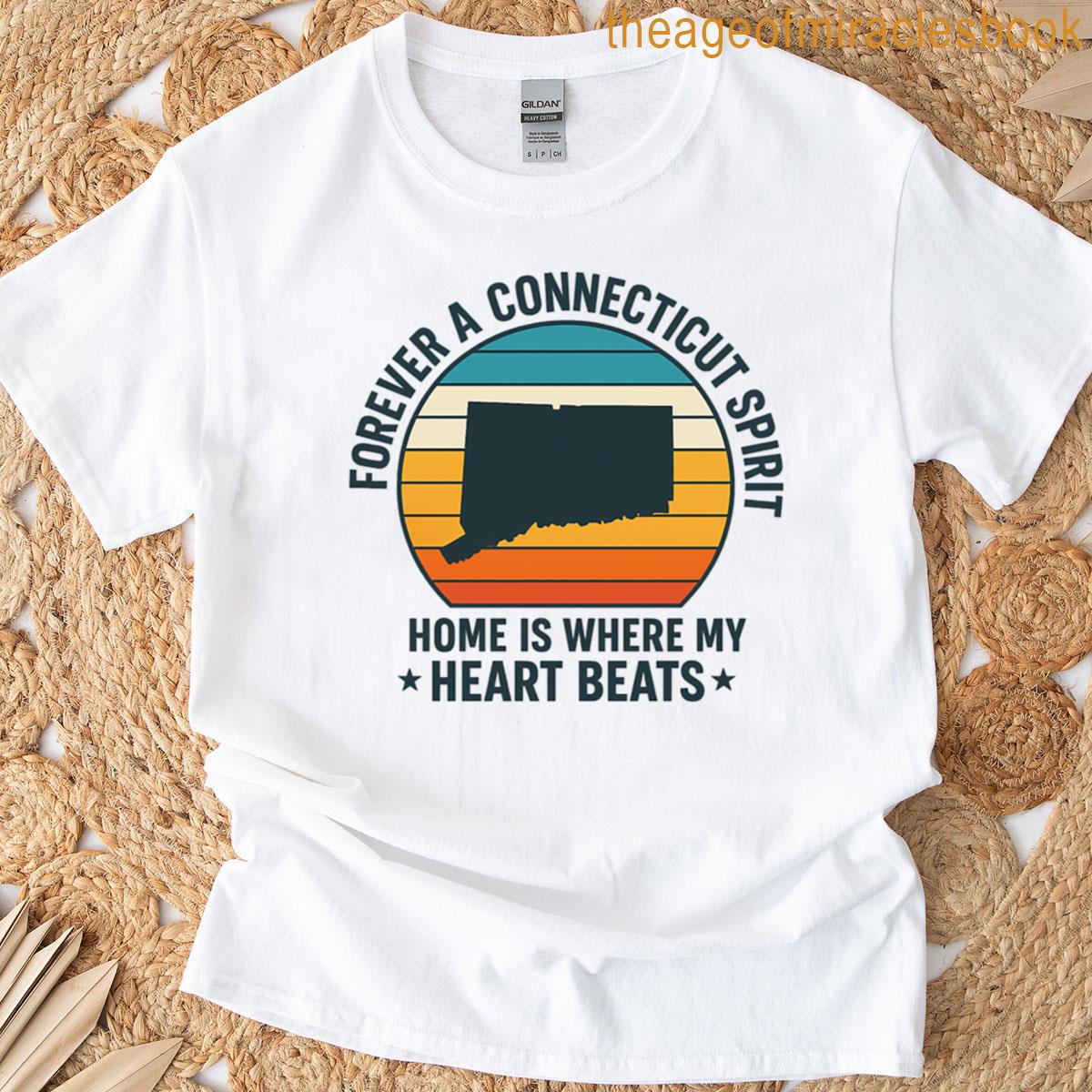 Forever A Connecticut Spirit Retro Sunset State Pride Design T-shirt