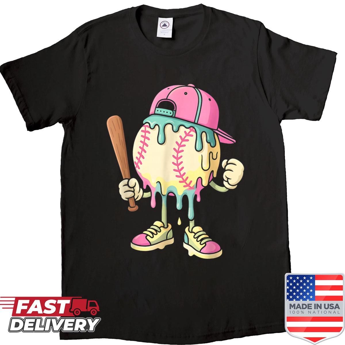 Baseball Lifestyle 101 Apparel Youth Baseball Drip Ice Cream Shirt