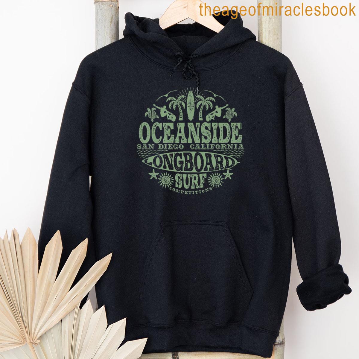 Alternative view of 2-sided Vintage Oceanside California Longboard Surfing Premium T-shirt