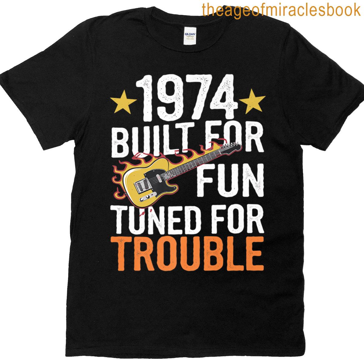 70s Rock Music Guitar Lover Dad Vintage 1974 Birthday Party Premium T-shirt
