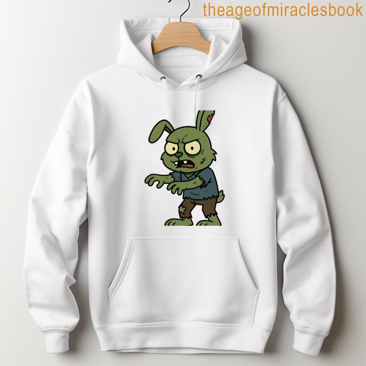 Alternative view of Zombie Rabbit With Torn Clothes Creepy Halloween Animal T-shirt