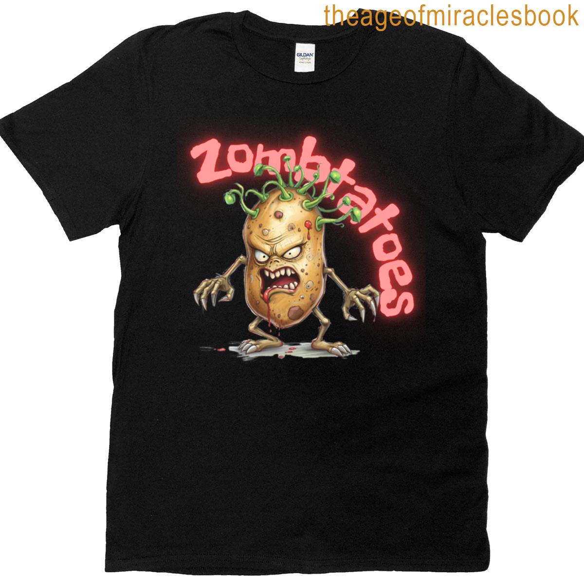 Zombtatoes Funny Zombie Potato Pun Halloween Design T-shirt