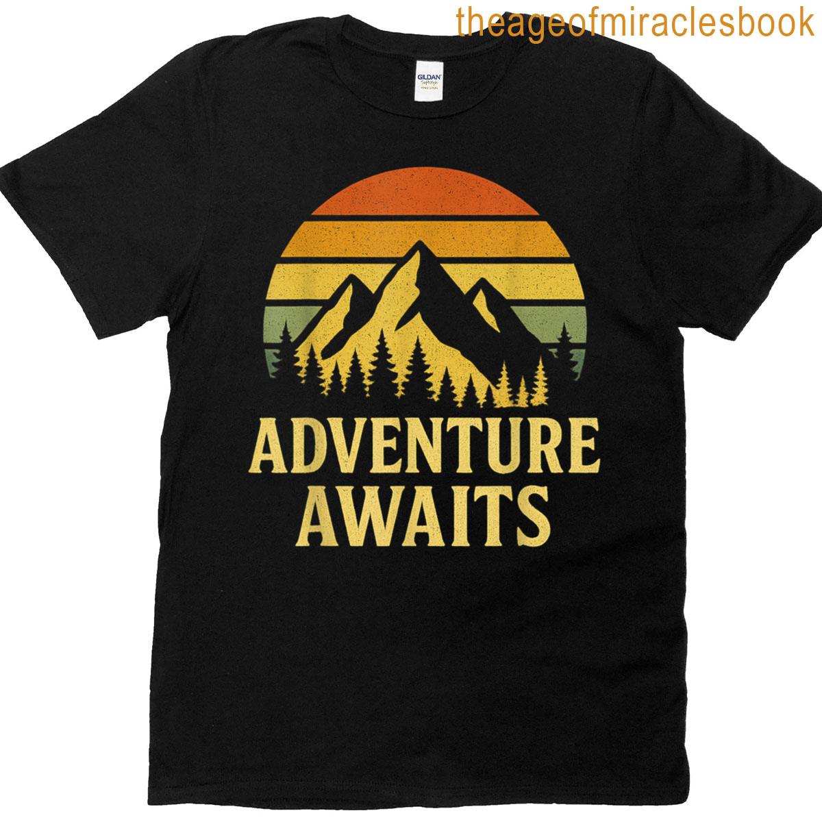 Adventure Awaits Vintage Mountain Hiking Outdoor T-shirt