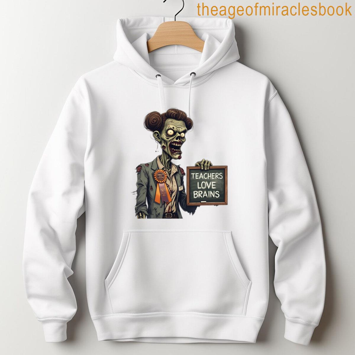 Alternative view of Zombie Teacher Fuel Teachers Love Brains - Spooky Funny Halloween Gift T-shirt