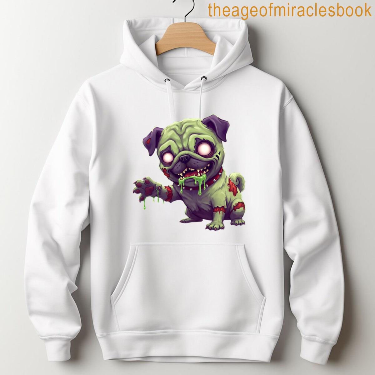 Alternative view of Zombie Pug Halloween Scary Cute Undead Dog Design T-shirt
