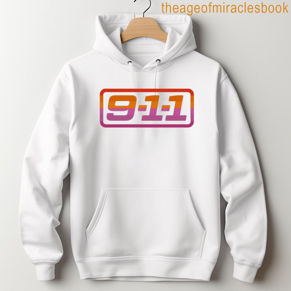 Alternative view of 9-1-1 On Abc Lesbian Flag Logo T-shirt