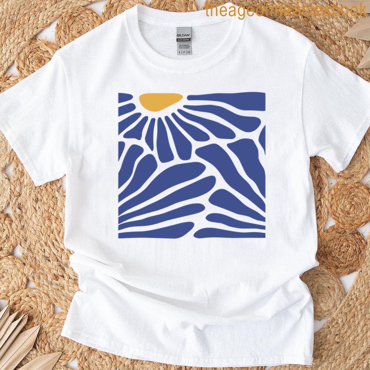 Abstract Sunburst Wave Boho Cosmic Wall Art T-shirt