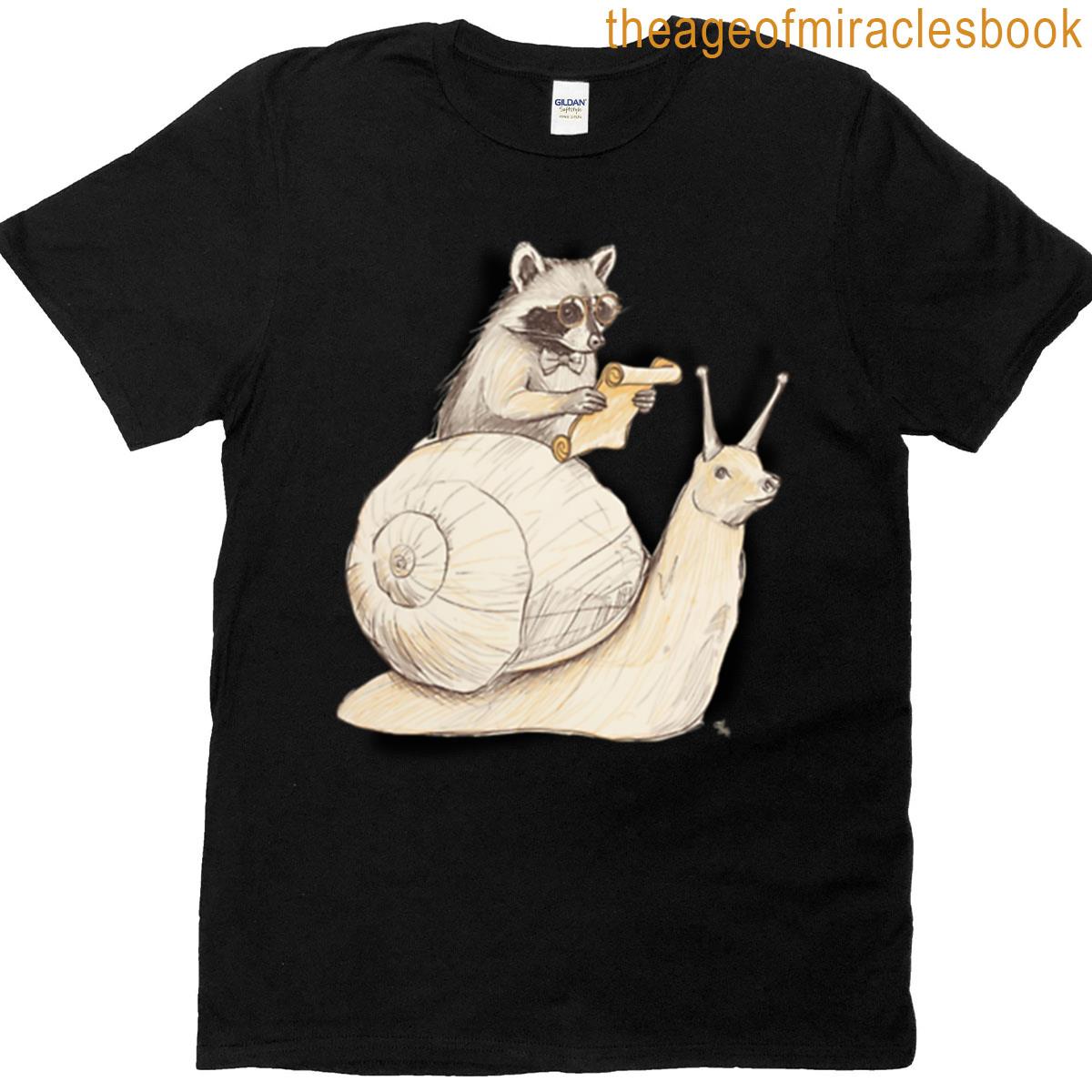Whimsical Raccoon Spy Minimalist Line Art Poster T-shirt