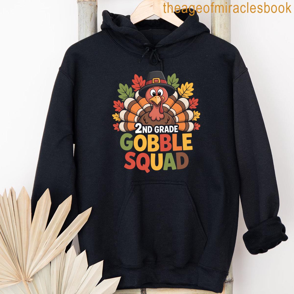 Alternative view of 2nd Grade Gobble Squad Fun Thanksgiving Turkey T-shirt