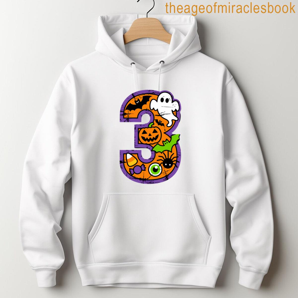Alternative view of 3rd Birthday Halloween 3 Year Old Ghost Costume Boo Theme T-shirt