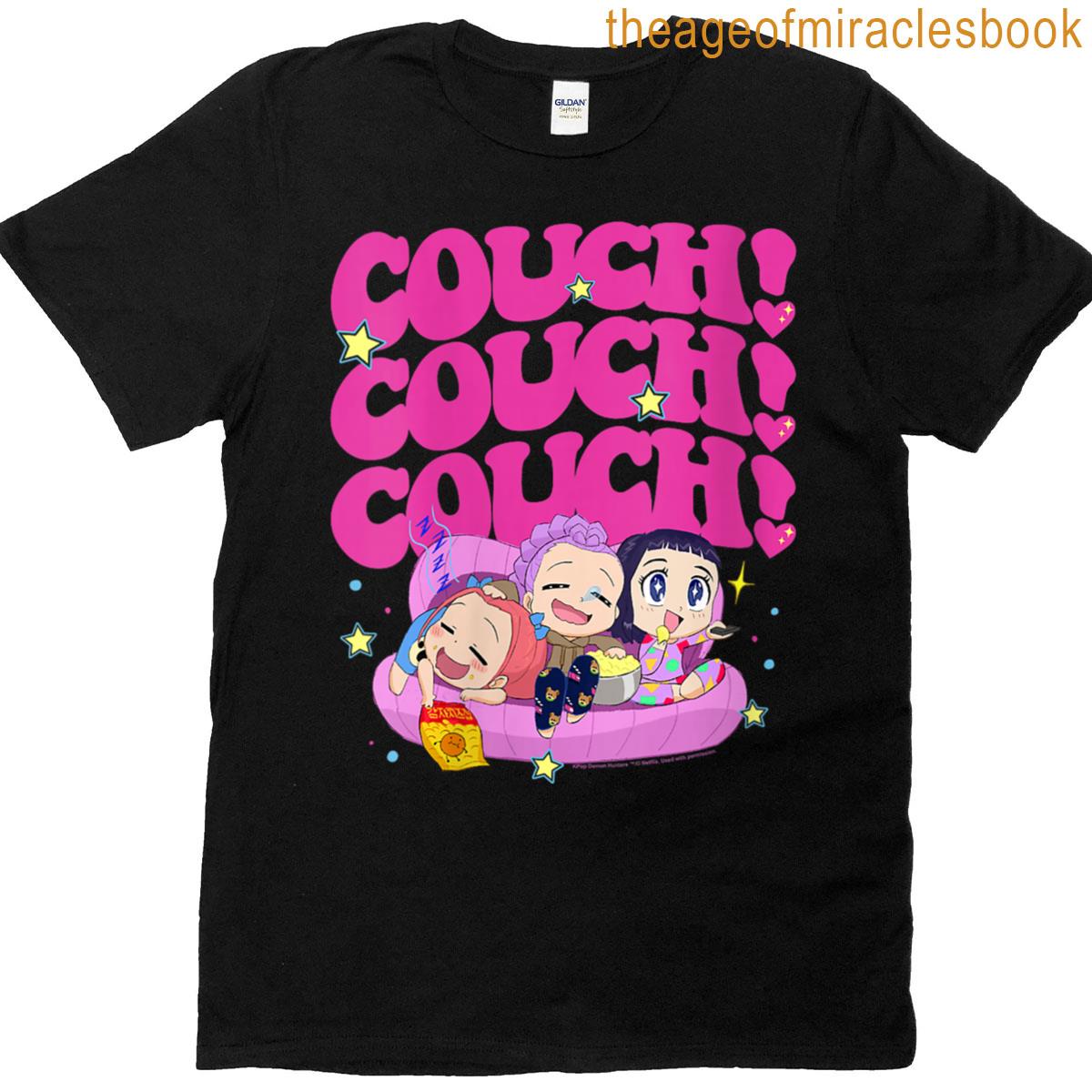 Womens Kpop Demon Hunters Halloween Couch Couch Couch Poster T-shirt