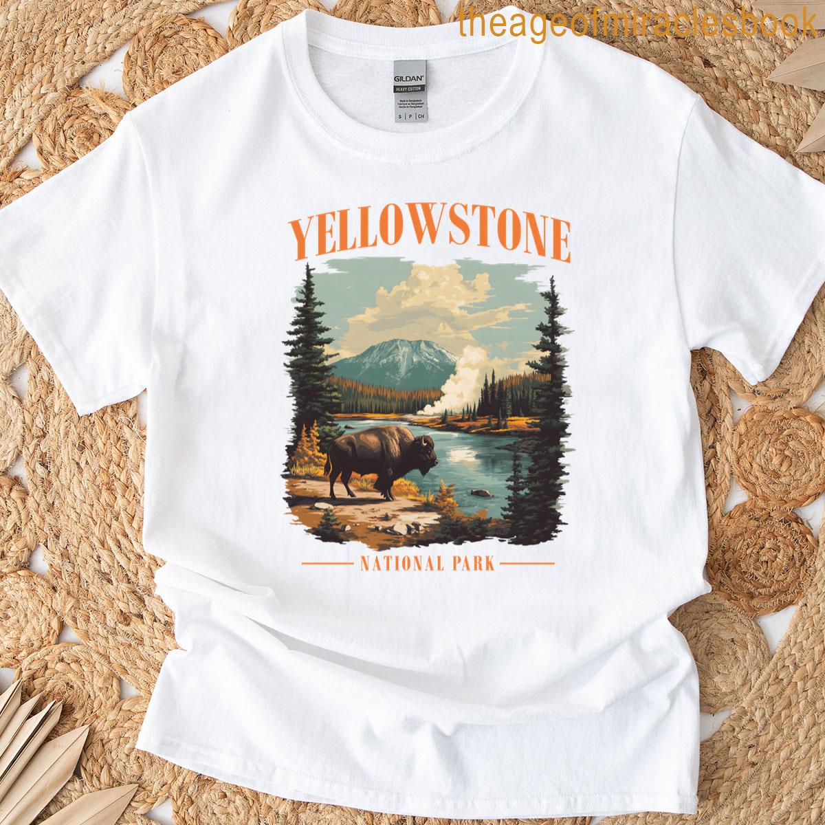 Yellowstone National Park Vintage Hiking Camping T-shirt